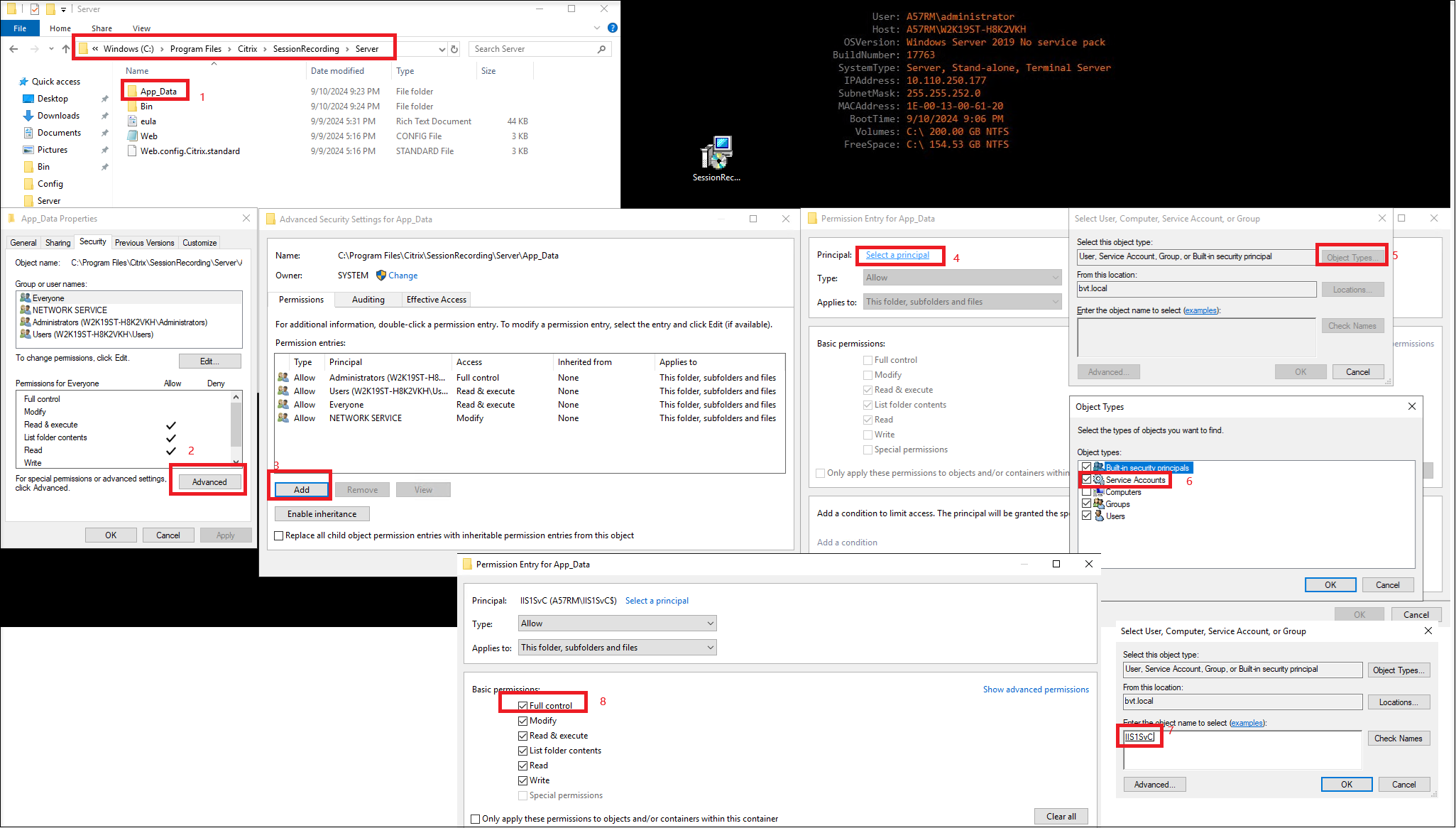 Grant full control permission on the App-Data folder to the gMSA