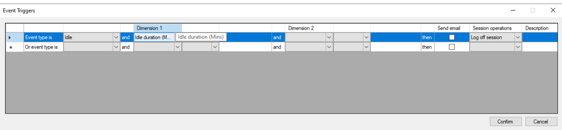 Idle durations measured in minutes