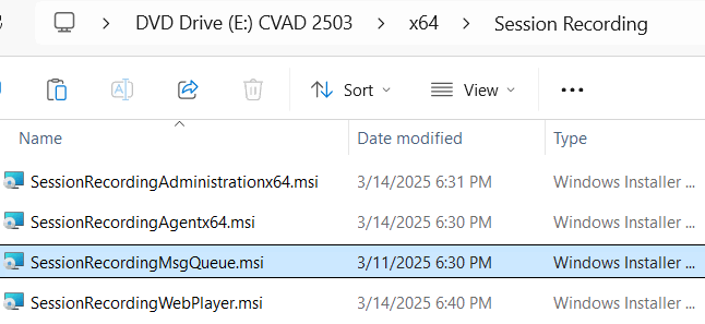 Session Recording 消息队列 MSI