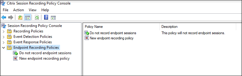 System-defined endpoint recording policy