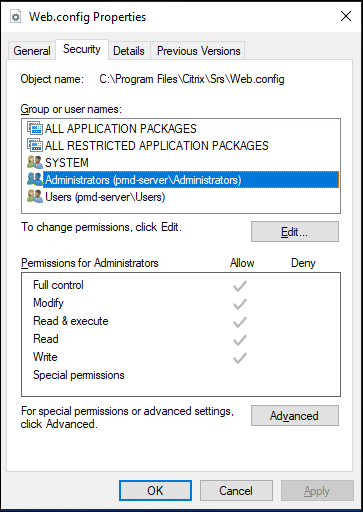 Configuration file permissions