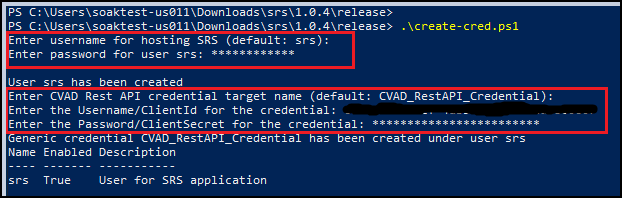 CVAD Rest API credentials