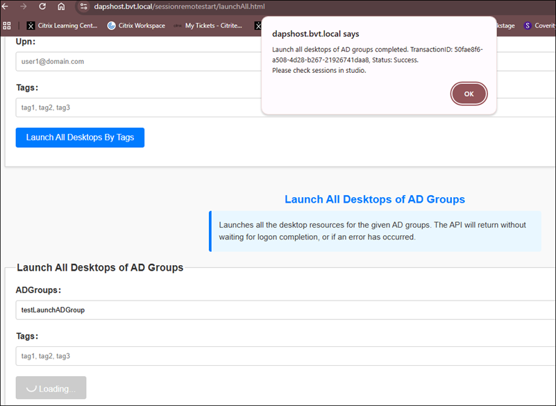 Launch all Desktops of AD Groups