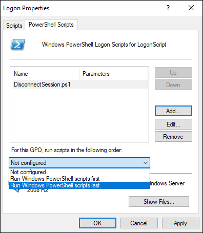 Run Windows PowerShell Scripts last