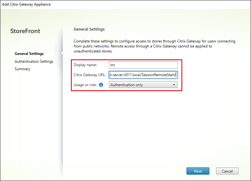 Set citrix gateway