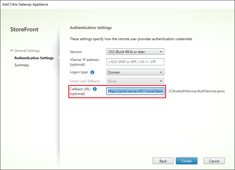 Storefront authentication settings