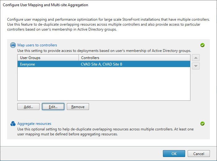 Screenshot of Create User Mapping screen User Groups tab with user and controllers configured