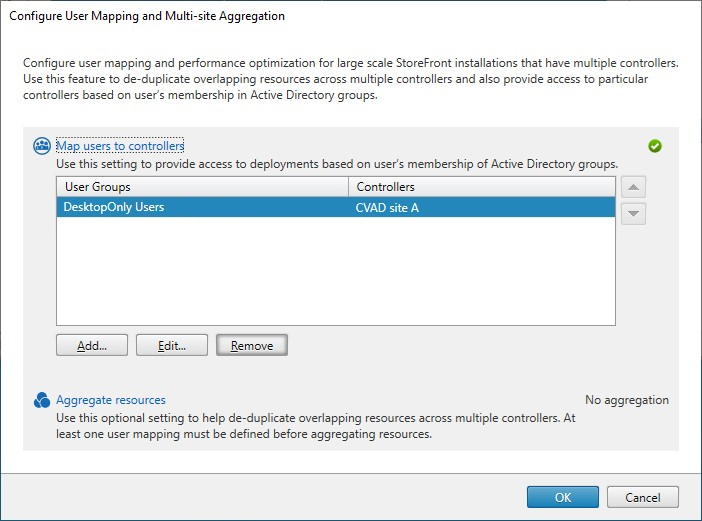 Screenshot of Create User Mapping screen User Groups tab with controller chosen