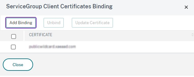 Screenshot des Fensters "Add binding"