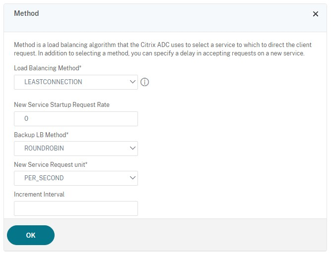 Screenshot of load balancing method section