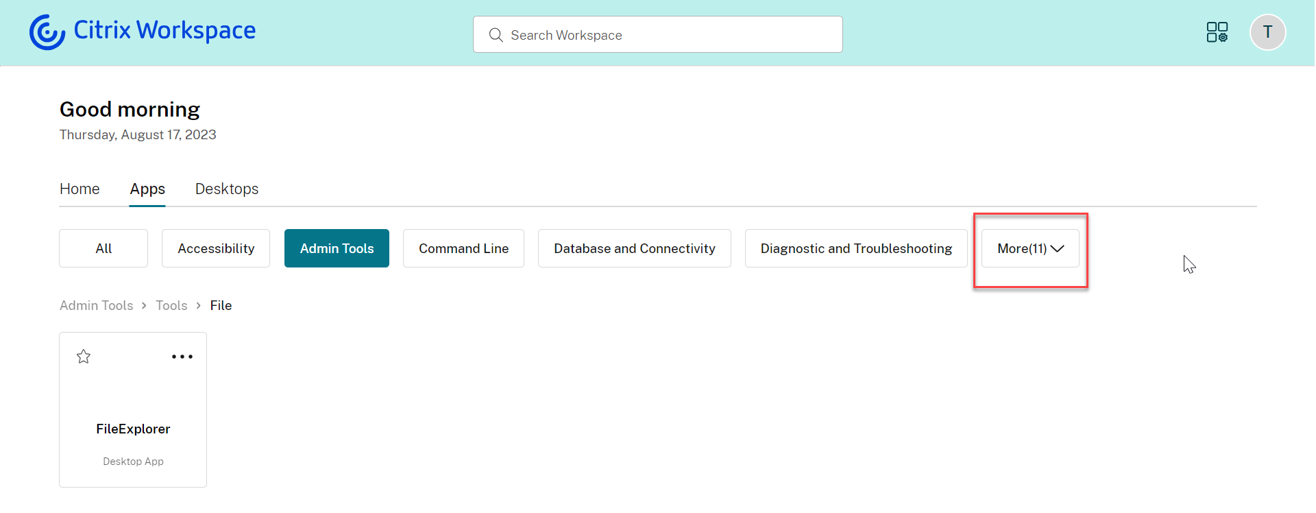 more categories dropdown