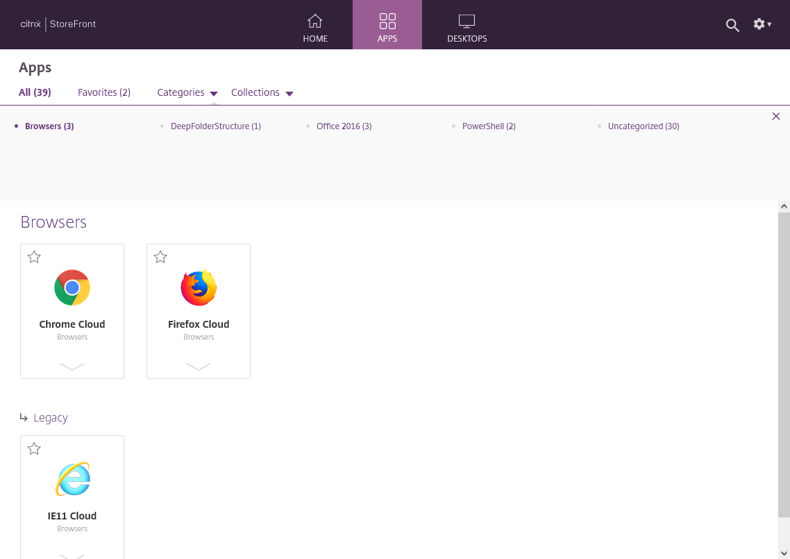 Screenshot of Category Settings screen