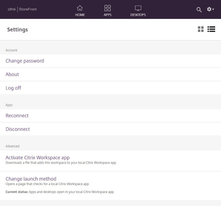 Classic experience settings