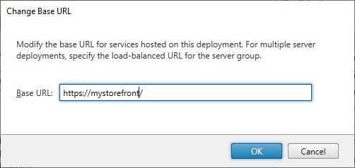 Screenshot of Change Base URL window