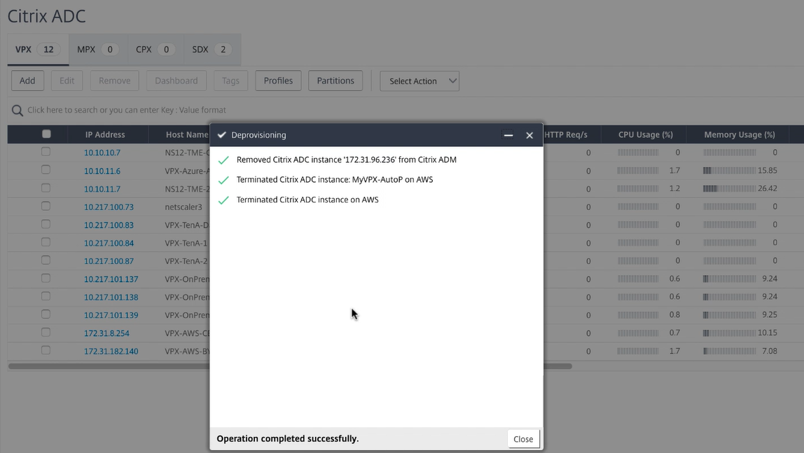 AWS プロビジョニング解除の確認 2