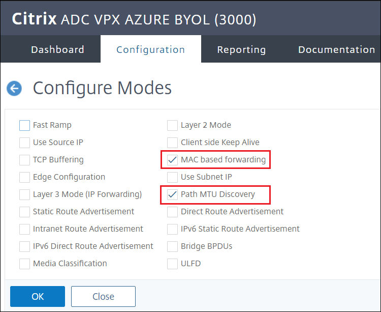 Configure Modes