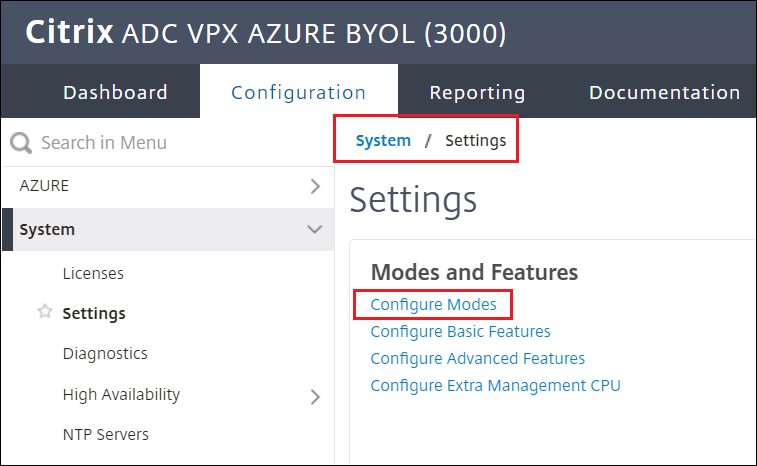 Configure Modes