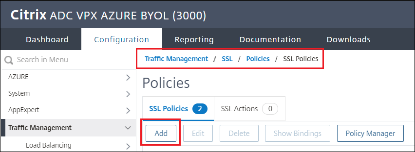 Create SSL Policy