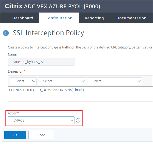 SSL bypass policy