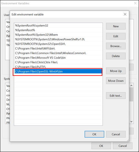 Path of SSL install