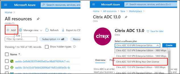 Azure で ADC をセットアップする