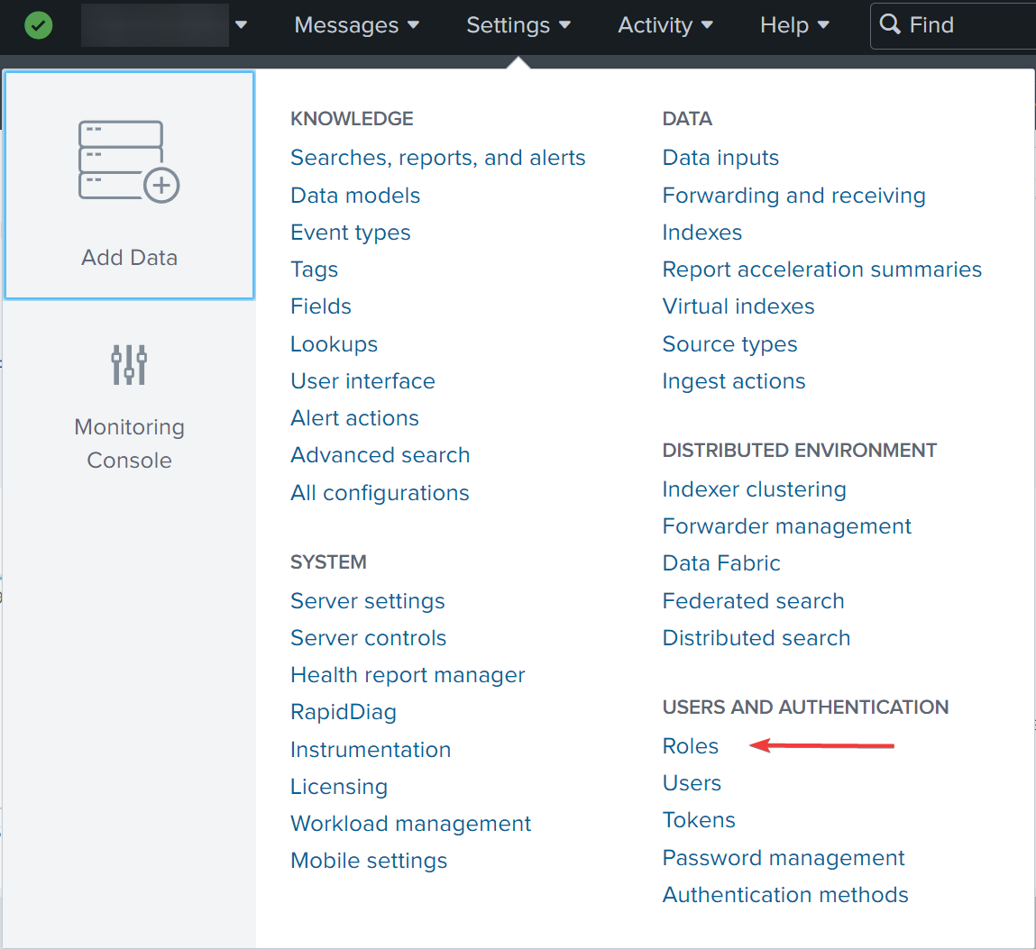 Splunk roles