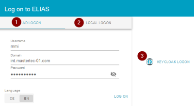 ELIAS logon screen