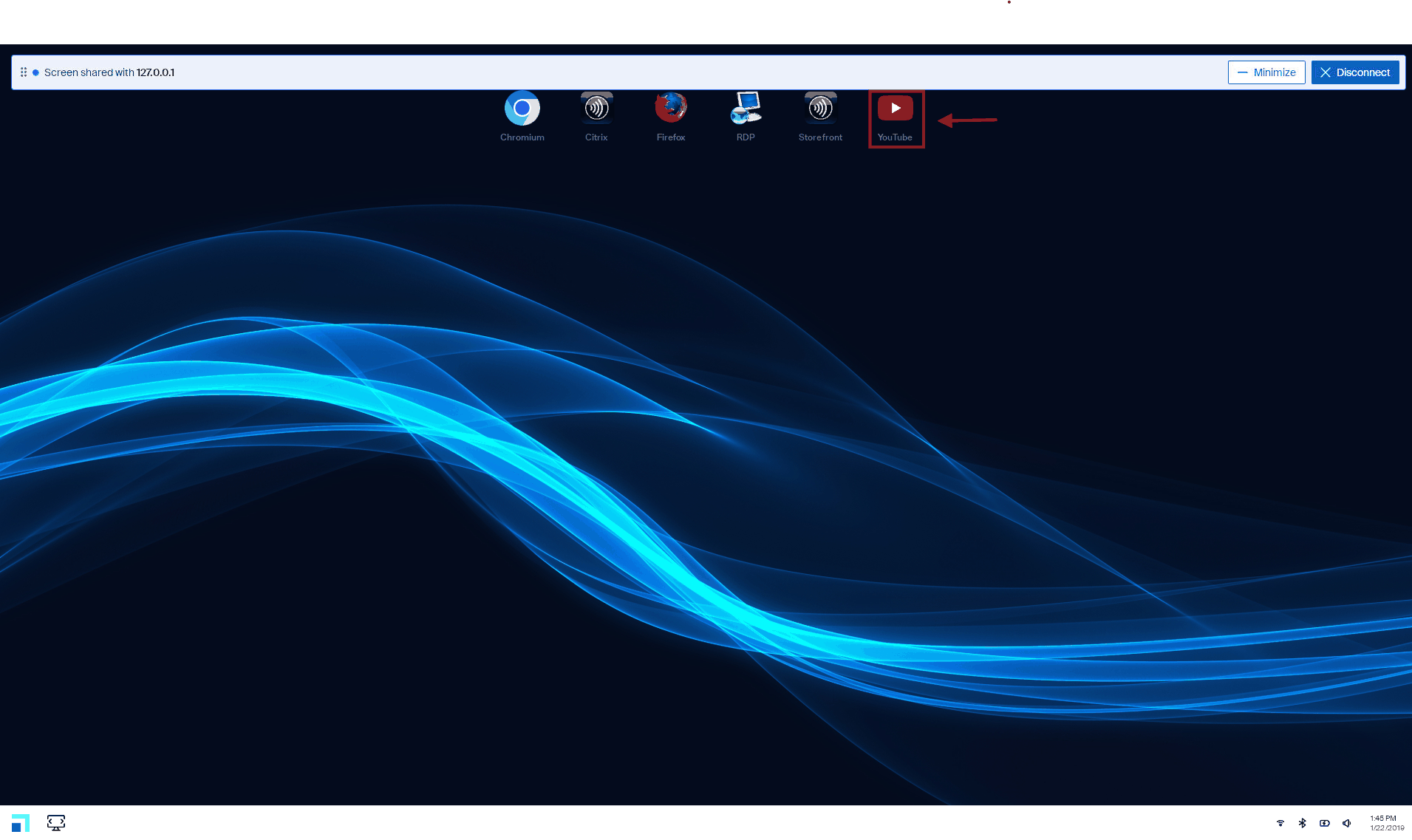 PWA installed on the desktop and task panel
