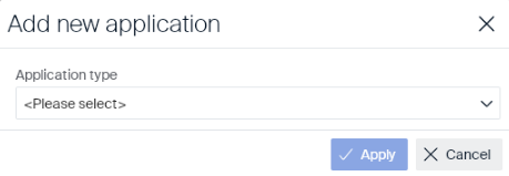 Add new application dialog