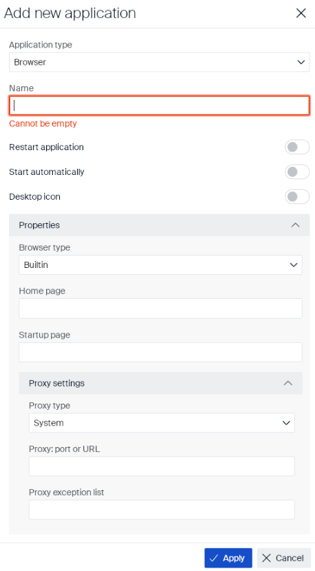 Browser application details