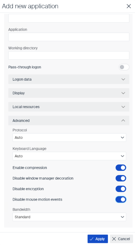 RDP advanced details