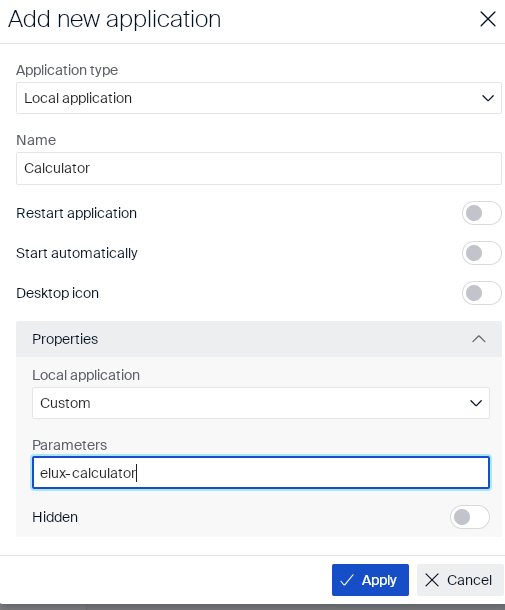 Custom local application example