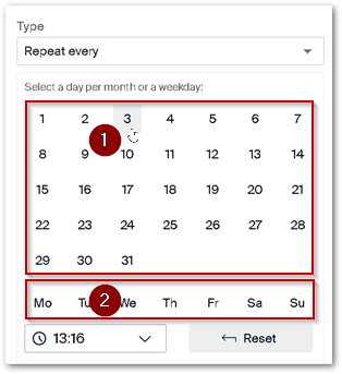 Schedule periodic options
