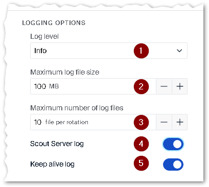 Logging settings