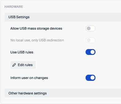 Hardware Settings