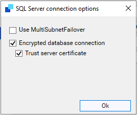 Scout installation select encrypted database connection