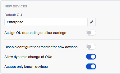 New Devices Settings