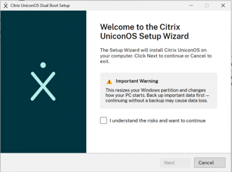 Starting the UniconOS Dual Boot installer