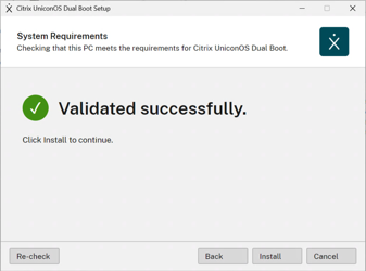Validating UniconOS Dual Boot system requirements