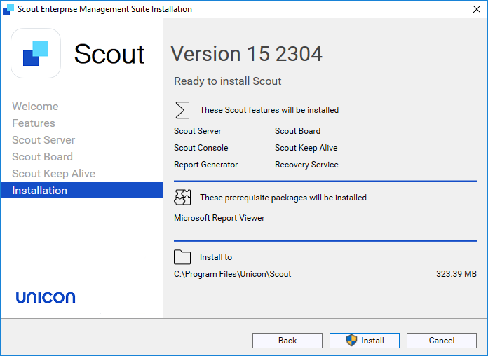 Installation summary