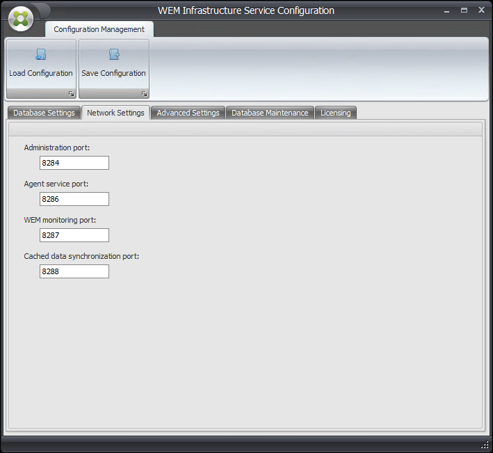 Infrastructure service configuration network setting