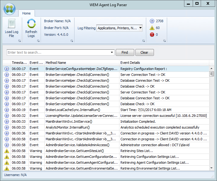 WEM Agent Log Parser