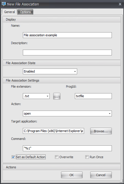 New file type association