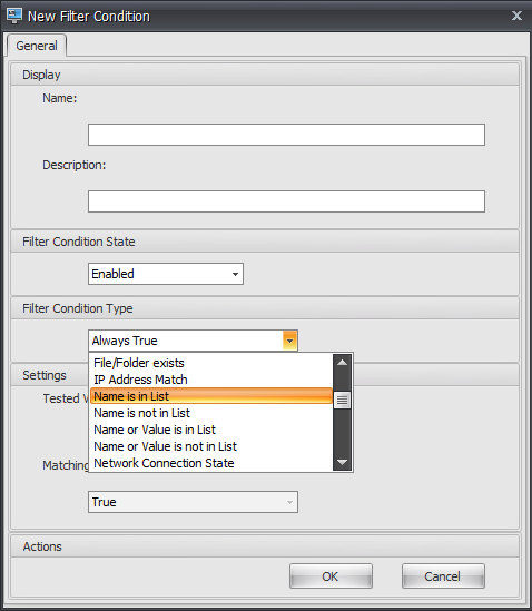 New filter condition