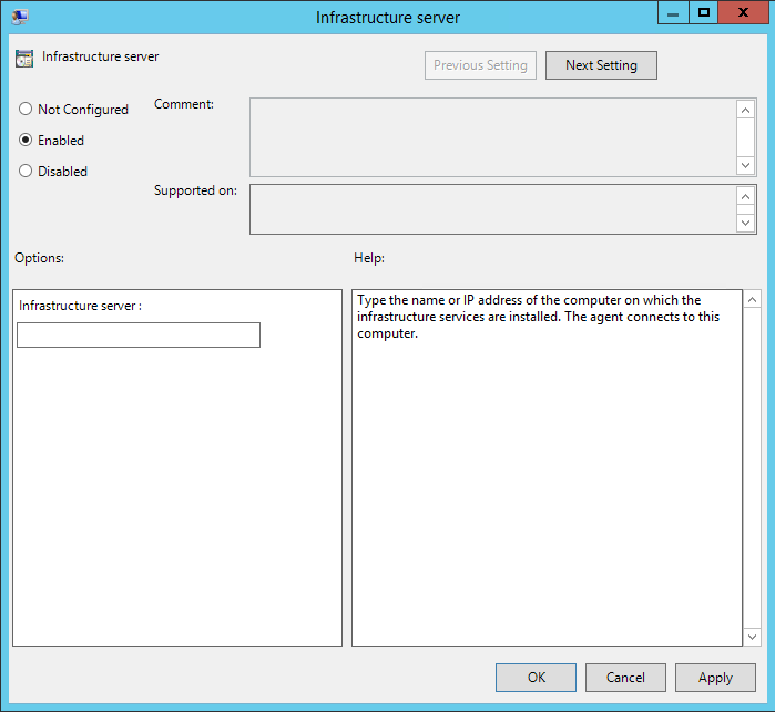 Configurer la stratégie de groupe - serveur d'infrastructure