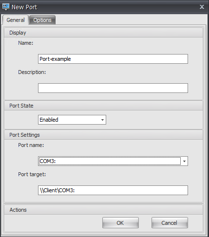 Configuración del puerto