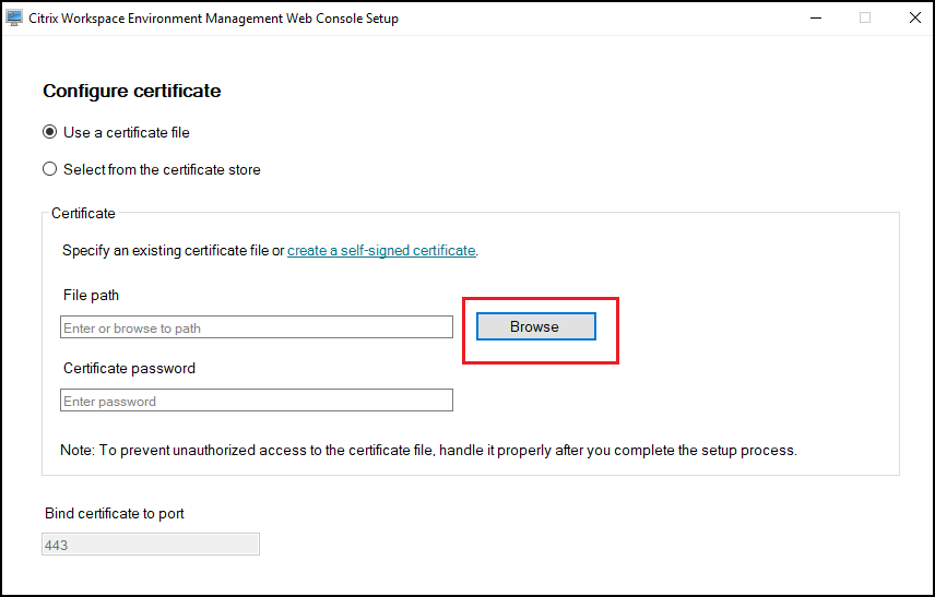 Configure certificate