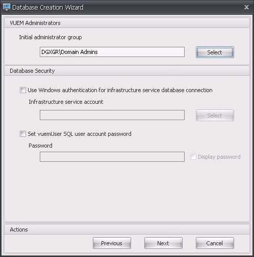 WEM database security