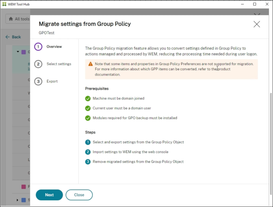 Group Policy Migration Tool