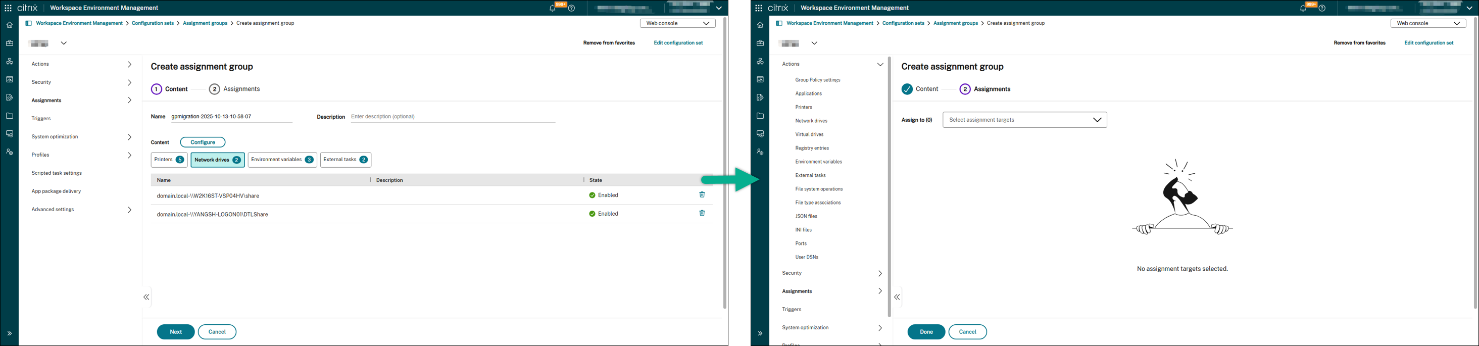 Migrate import assign
